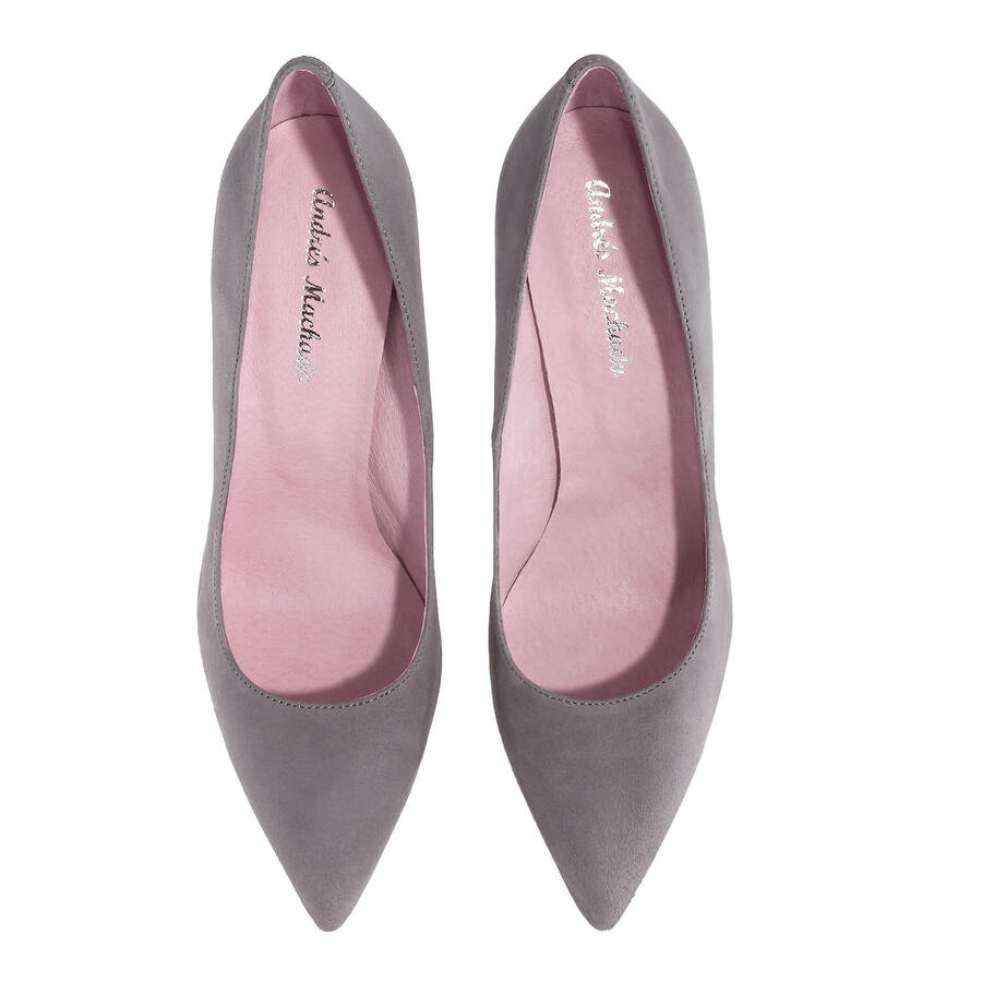 Heeled Shoes in Grey Suede 