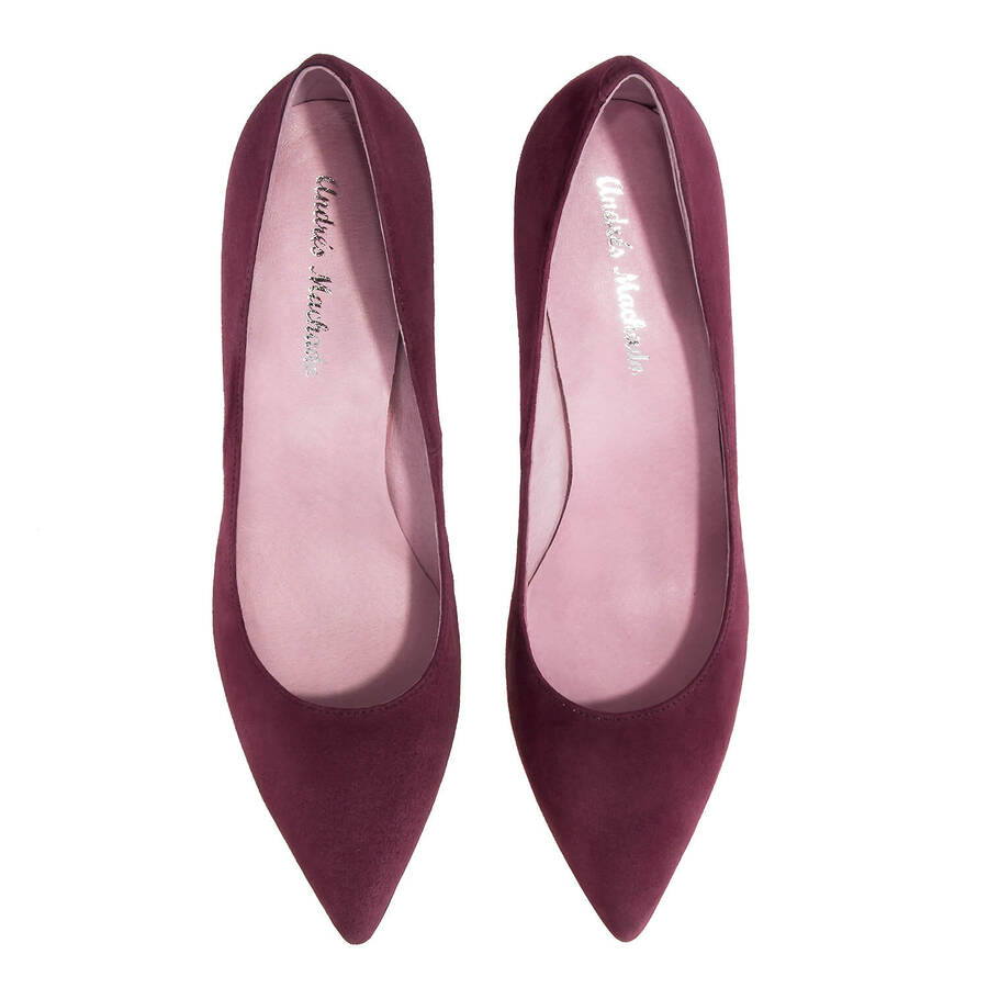 Heeled Shoes in Burgundy Suede 