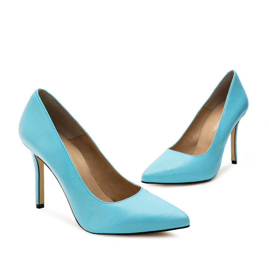 Chaussures à talons en cuir cuir Bleu Ciel 