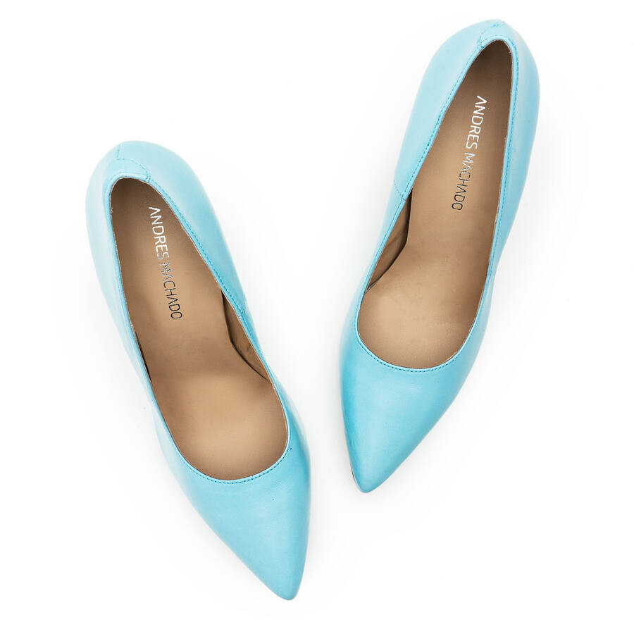 Chaussures à talons en cuir cuir Bleu Ciel 