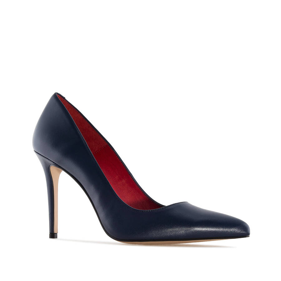 Heeled Shoes in Navy Nappa Leather 