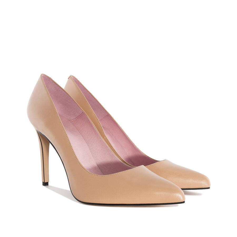 Heeled Shoes in Nude coloured Nappa Leather 