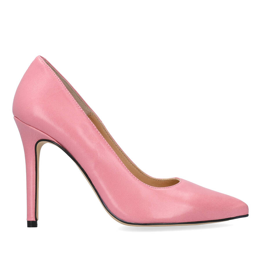 Zapato tacón en piel napa Rosa 