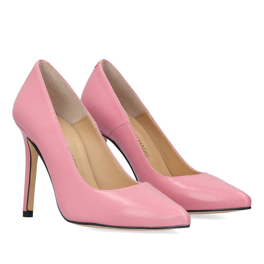 Zapato tacón en piel napa Rosa 