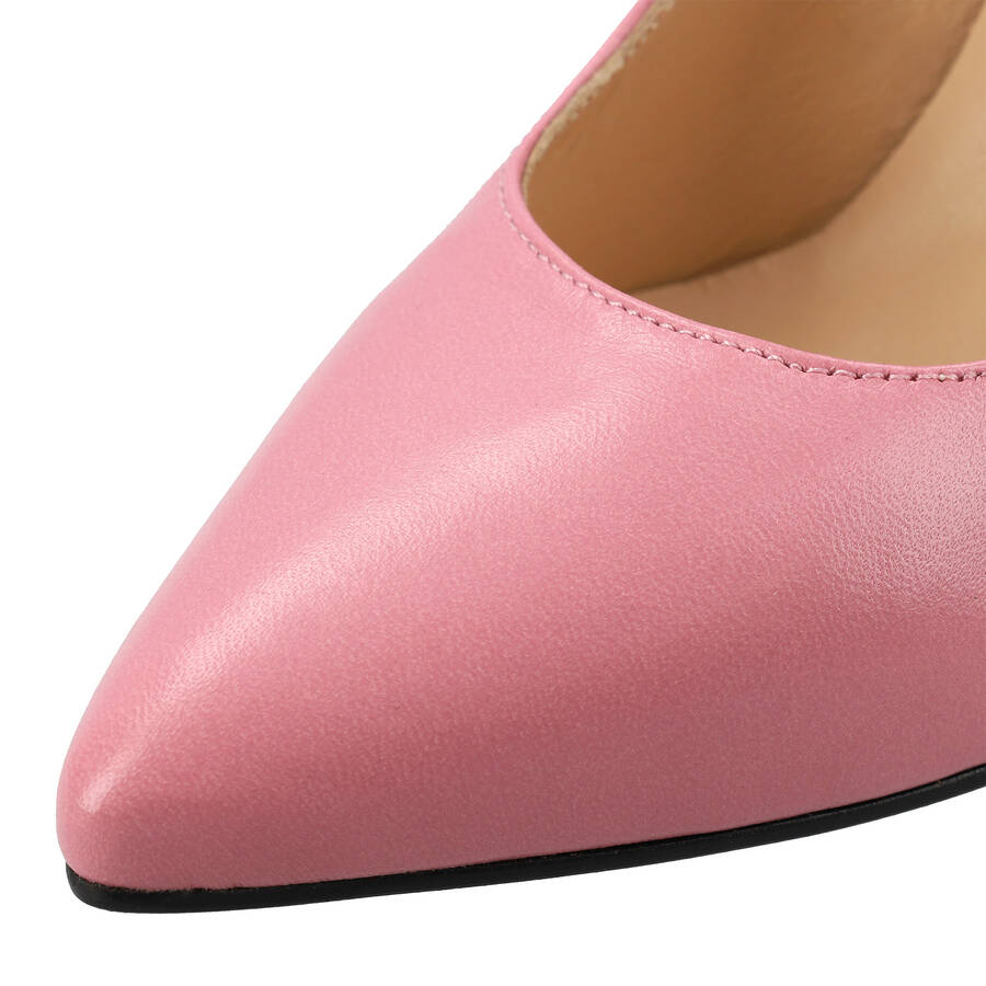 Zapato tacón en piel napa Rosa 
