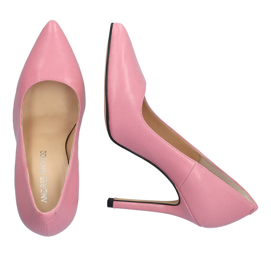 Zapato tacón en piel napa Rosa 