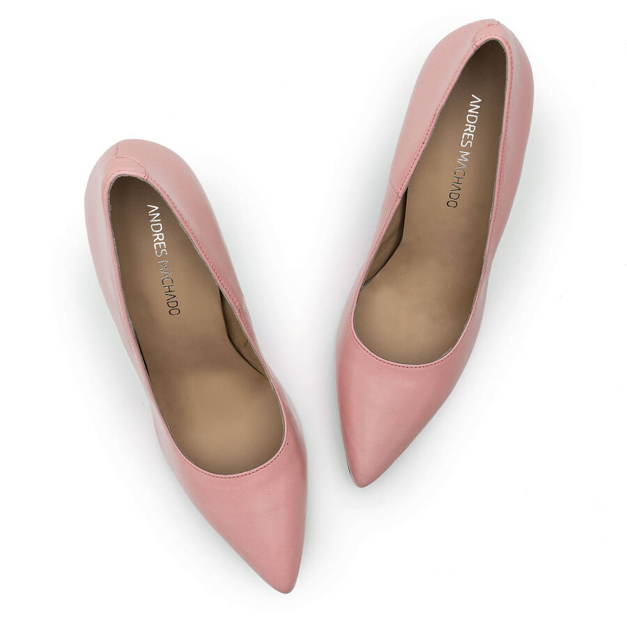 Heeled Shoes in Pink Nappa Leather 