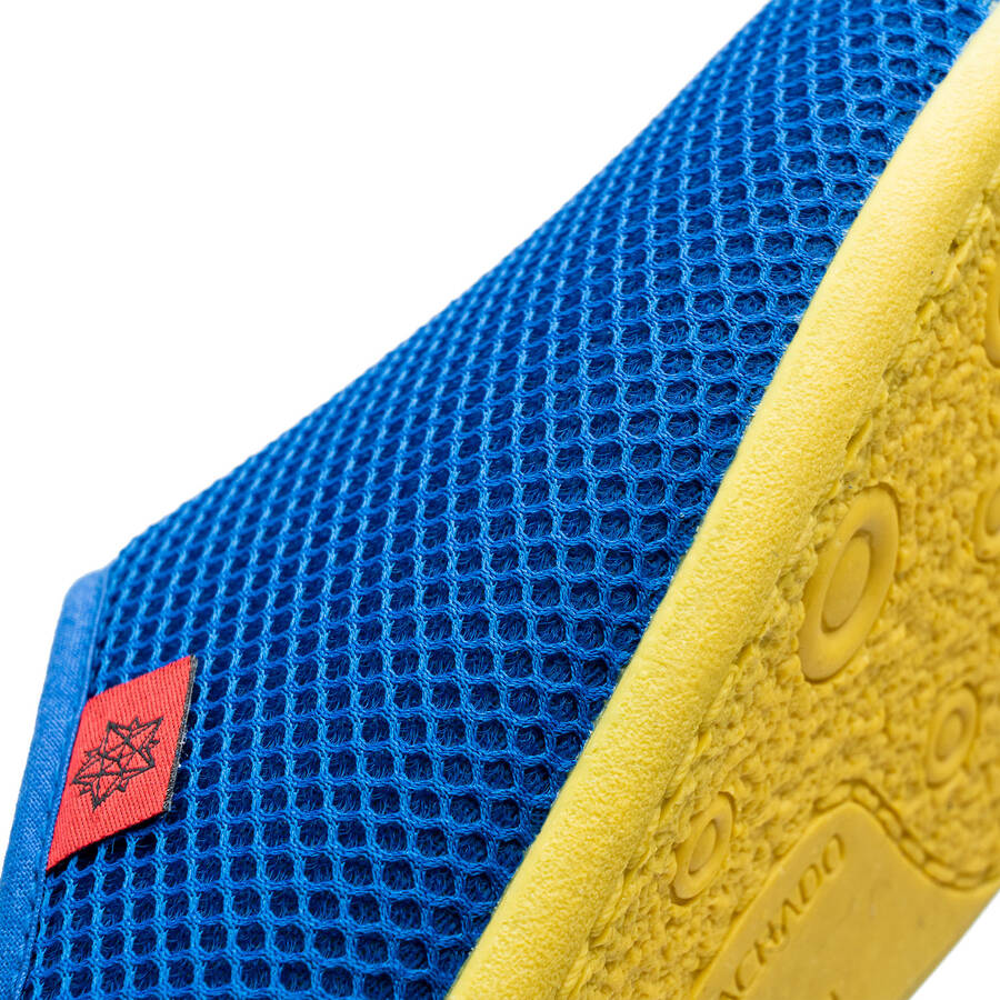 Spring/ Summer Unisex Slippers in Klein Blue mesh with Yellow outsole 