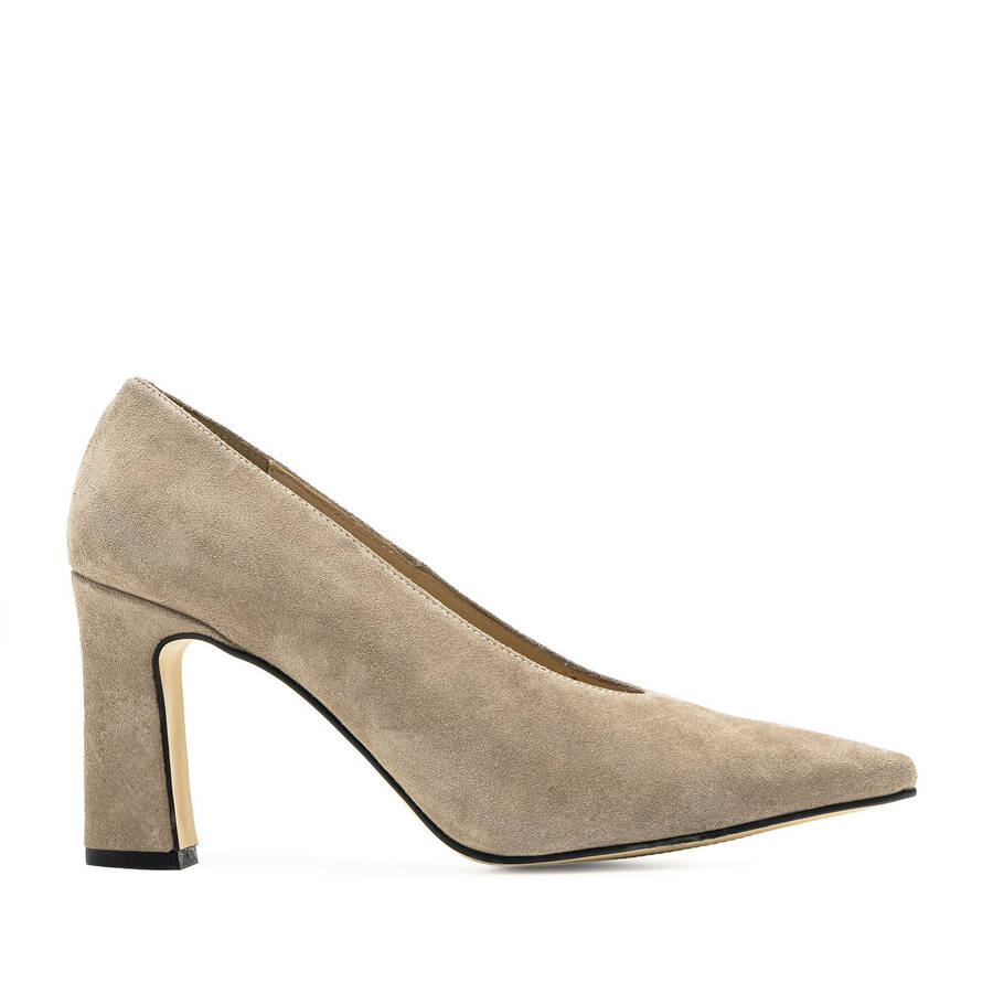 Stilettos in Light Brown Split leather 