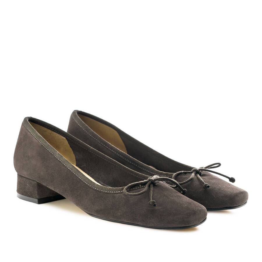 Bowtie Ballet Flats in Sienna Split Leather 