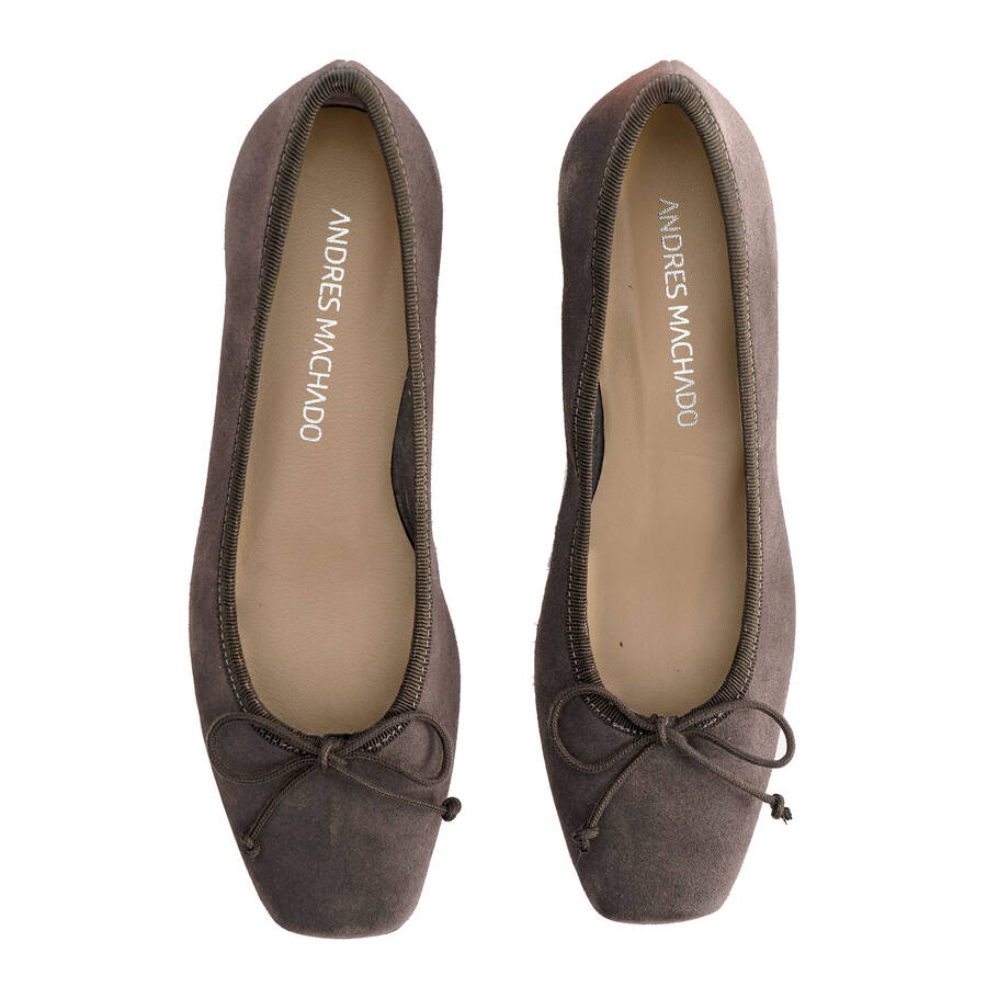 Bowtie Ballet Flats in Sienna Split Leather 