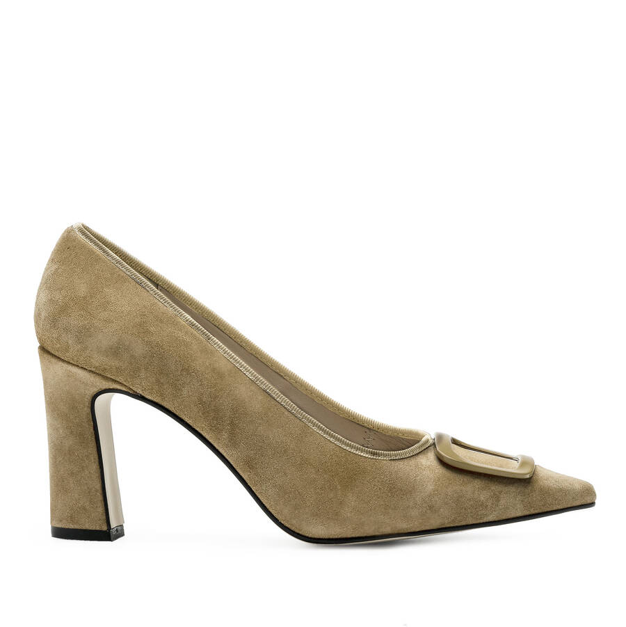 Stilettos in Taupe Split leather 