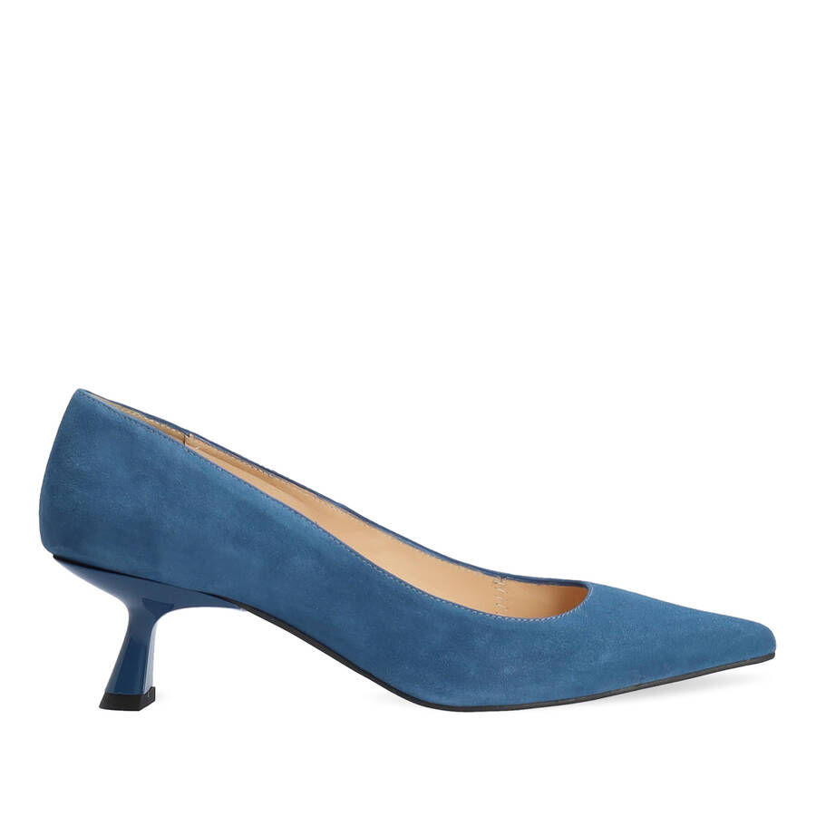 Heeled shoes in navy suede 