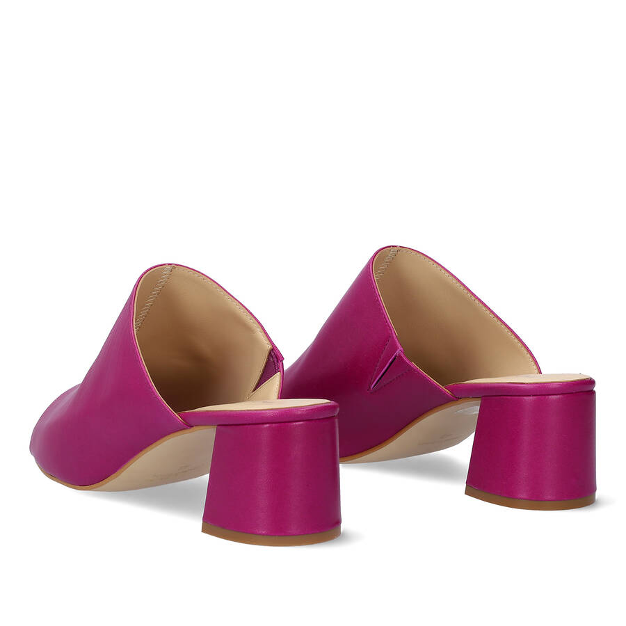 Purple leather heeled mules 