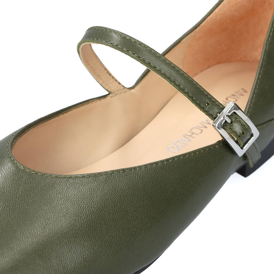 Balerina ze skóry khaki 