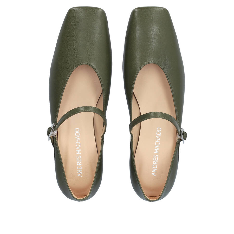 Balerina ze skóry khaki 