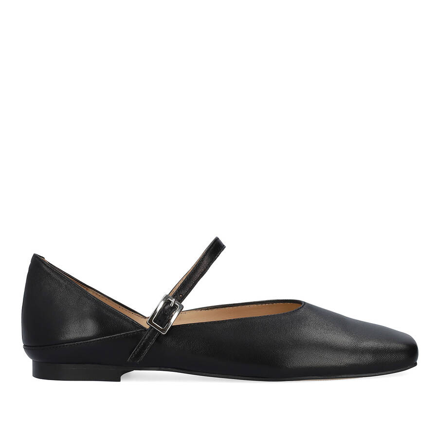 Ballerines en cuir noir 