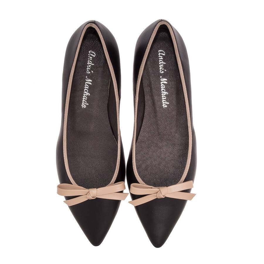 Ballet Flats in Black Leather 