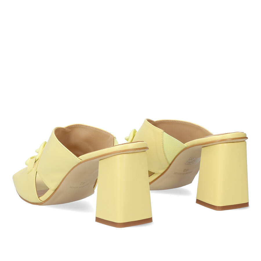 Yellow leather heeled sandals 