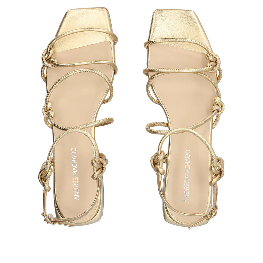 Gold leather flat sandals 