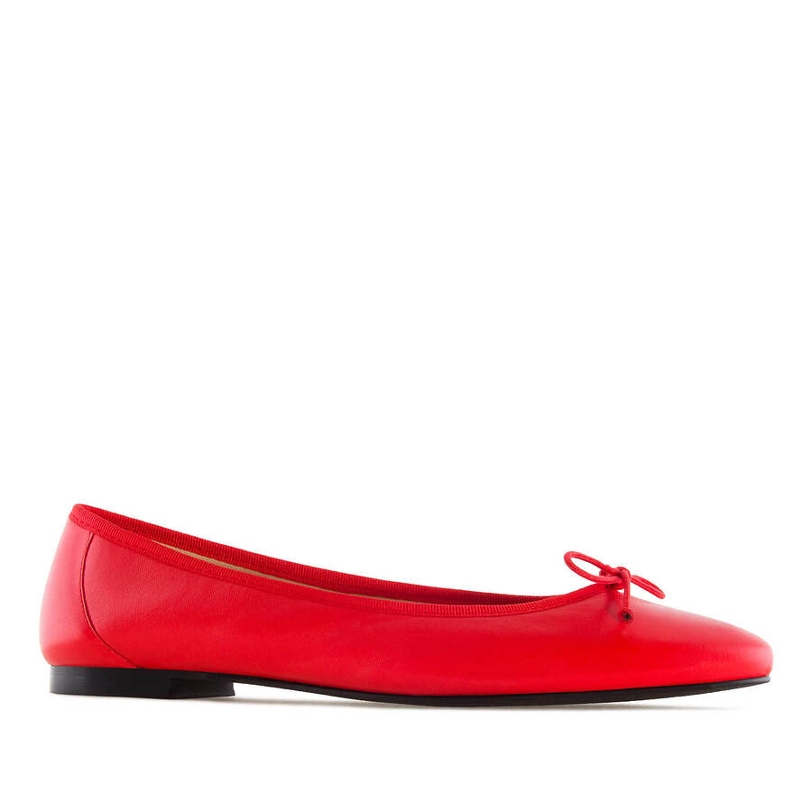 Ballet Flats in Red Leather 