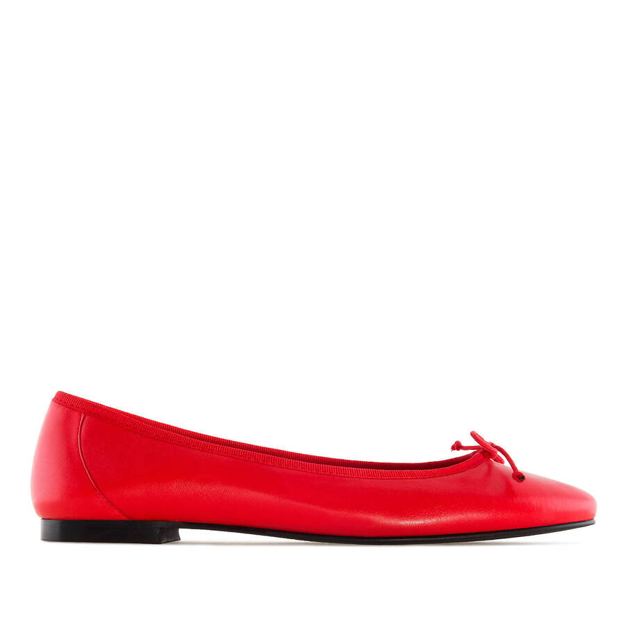 Ballet Flats in Red Leather 