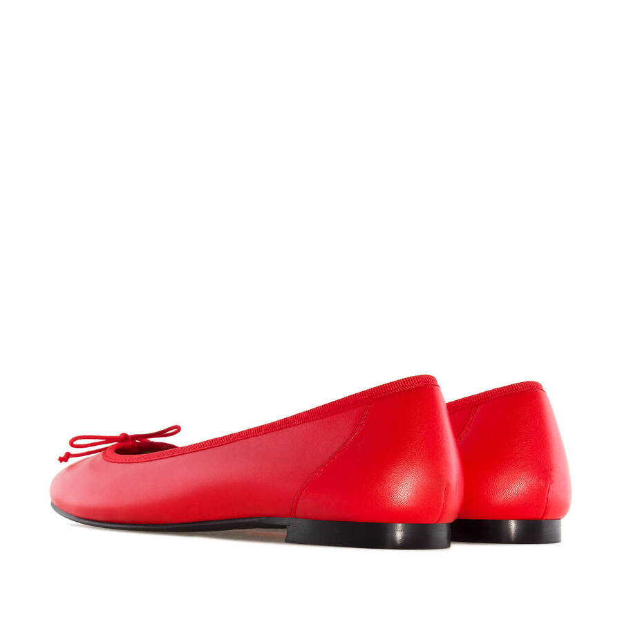 Ballet Flats in Red Leather 