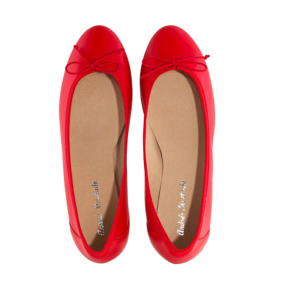 Ballet Flats in Red Leather 