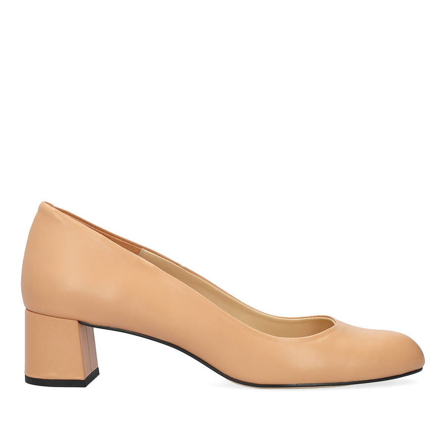 Navy Leather Heeled Shoes 