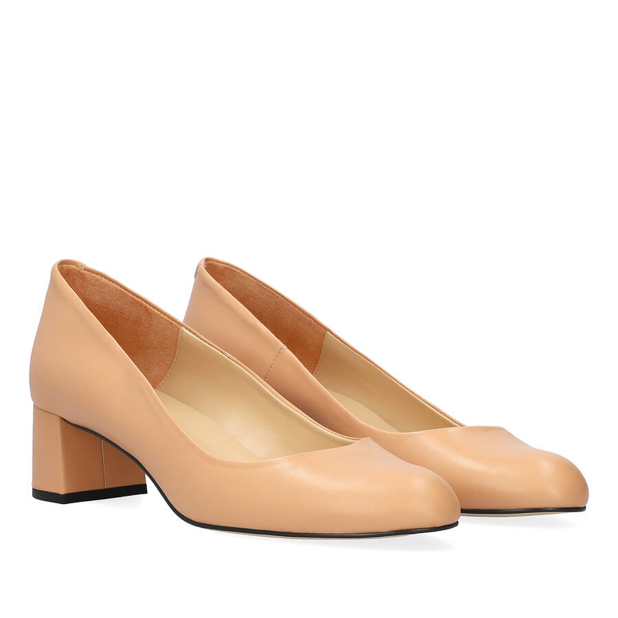 Navy Leather Heeled Shoes 