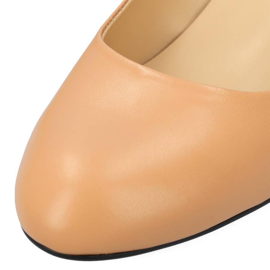 Navy Leather Heeled Shoes 