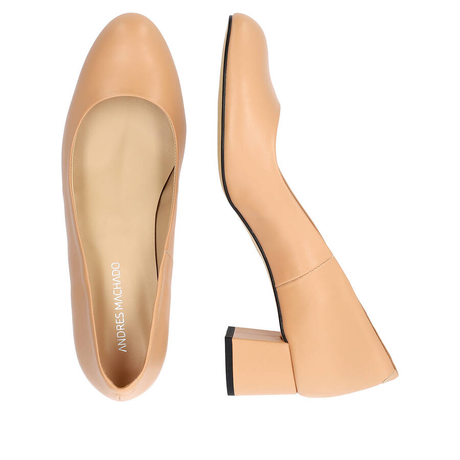 Navy Leather Heeled Shoes 
