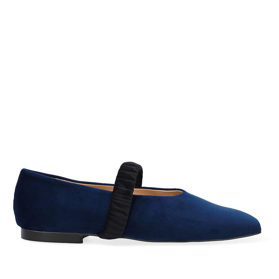 Velvet ballerina in navy 