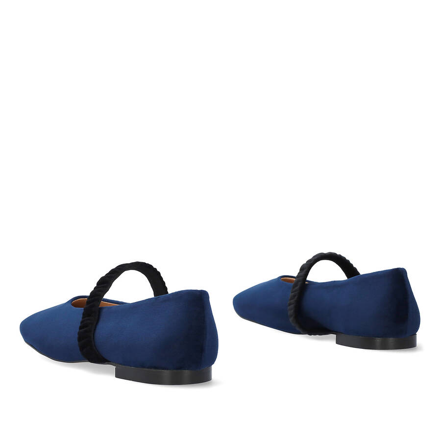 Velvet ballerina in navy 