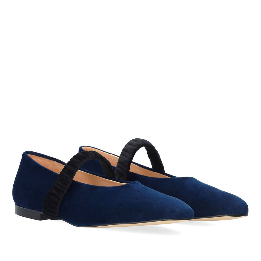 Velvet ballerina in navy 