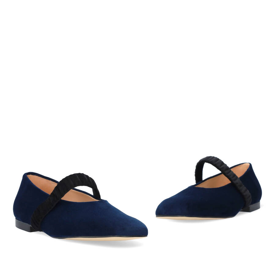 Velvet ballerina in navy 