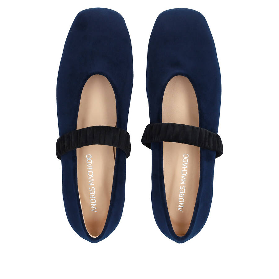 Velvet ballerina in navy 