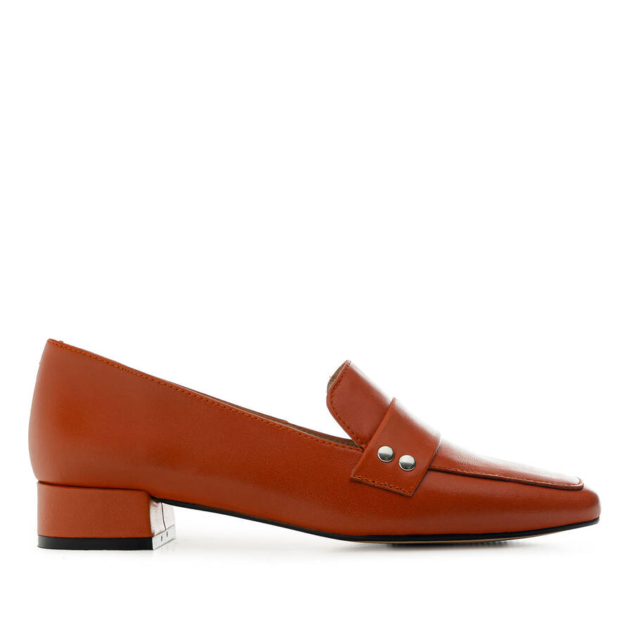 Moccasins in Red Brick Leather 