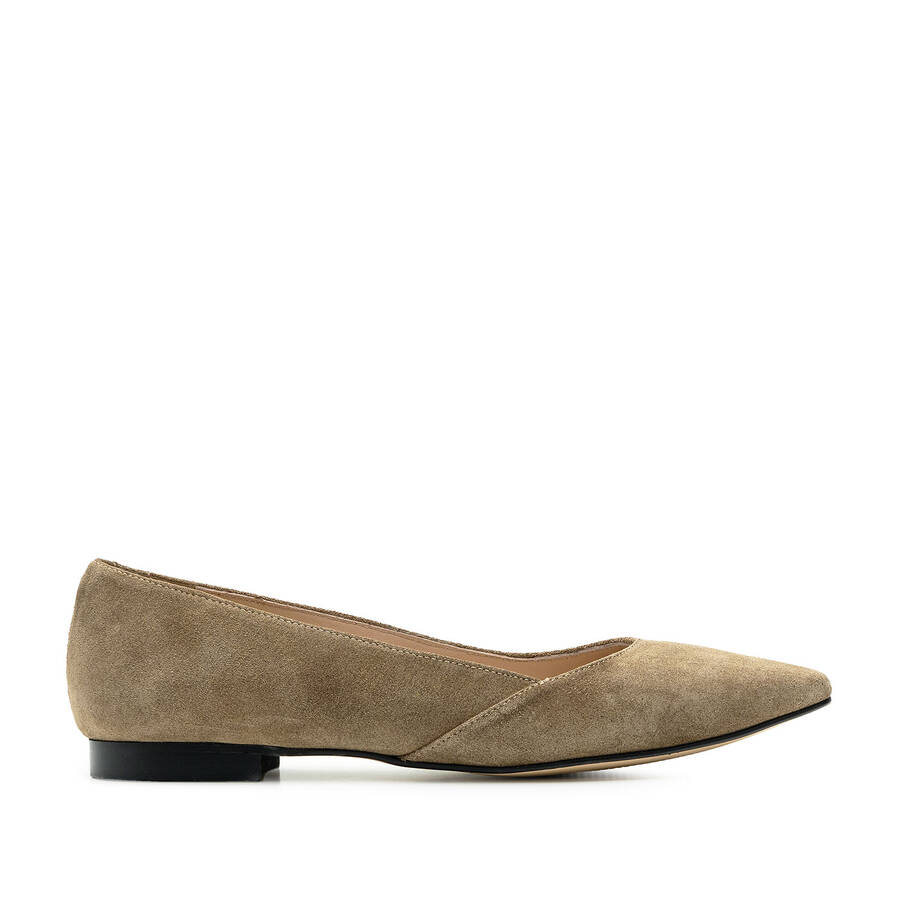 Płaskie buty Zamszowe Taupe 