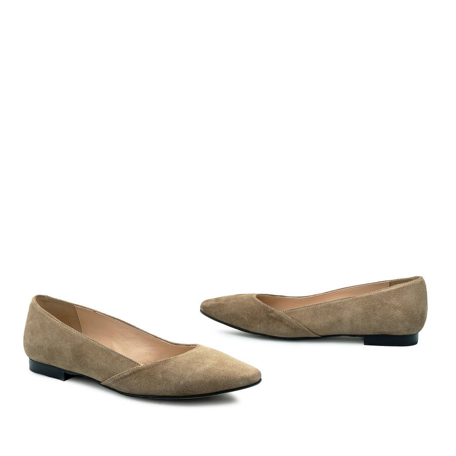 Płaskie buty Zamszowe Taupe 