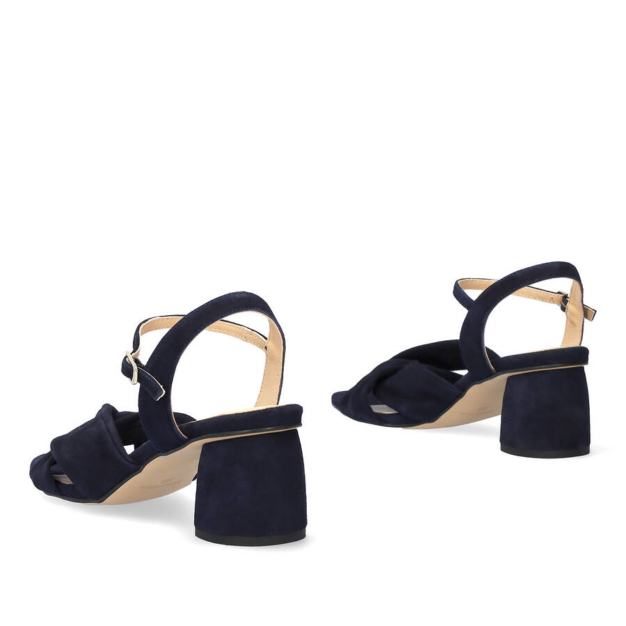 Heeled navy suede sandals 