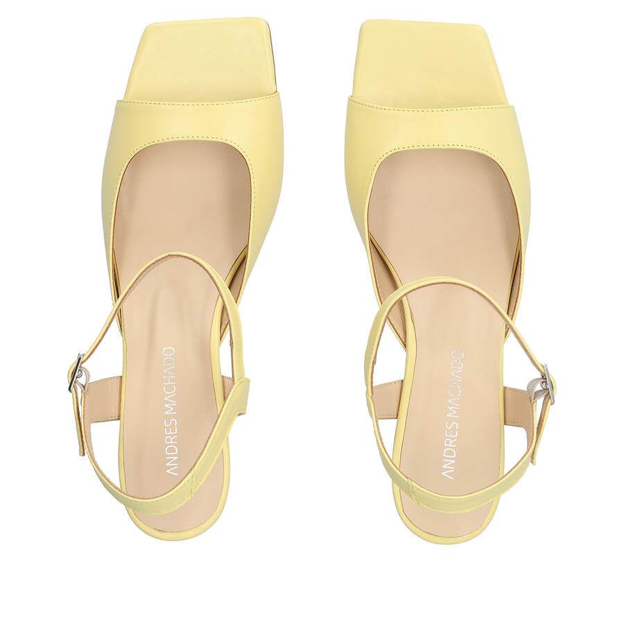 Yellow leather heeled sandals 