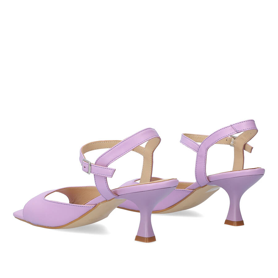 Purple leather heeled sandals 