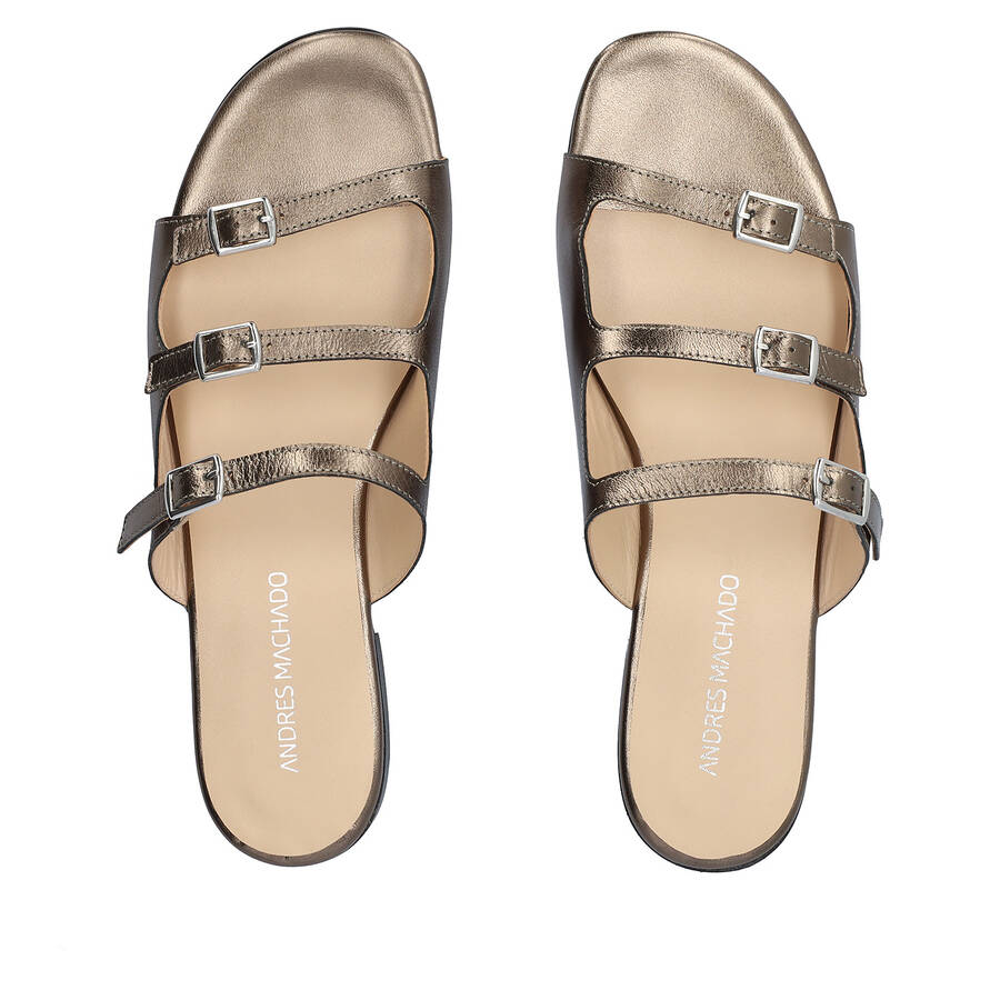 Bronce leather flat sandals 