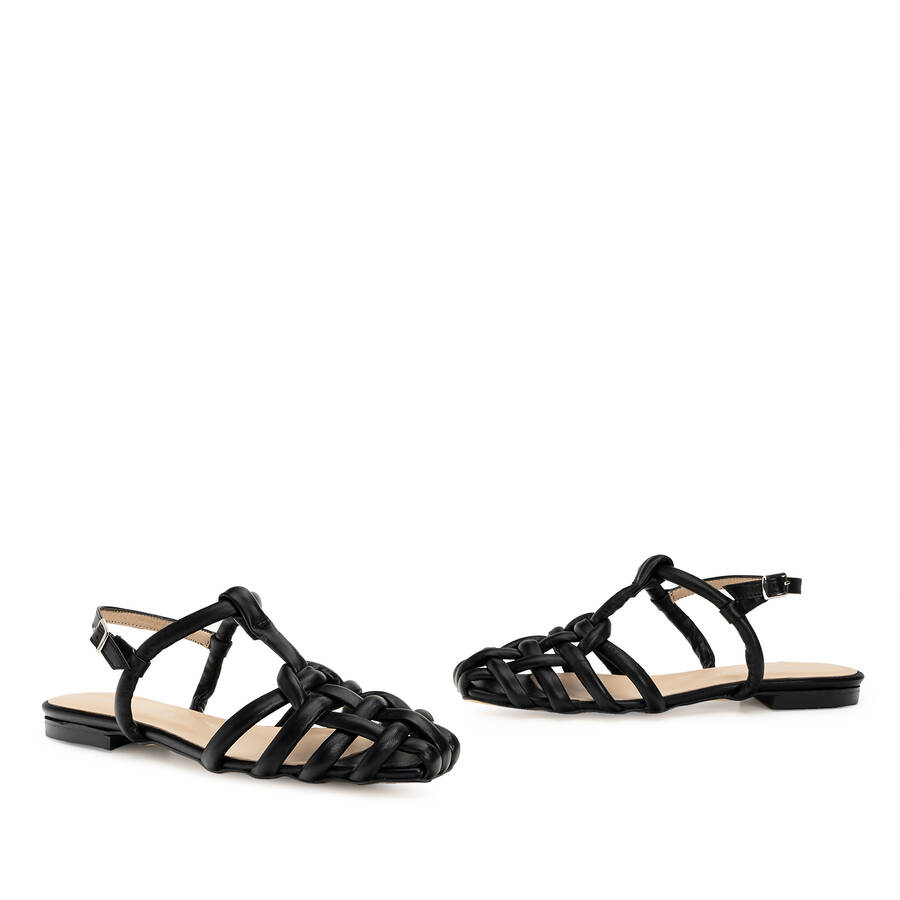 Black Leather Sandals 