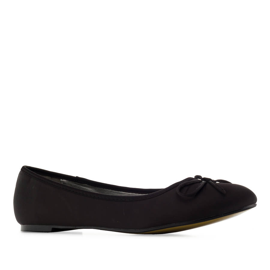 Classic Big Flat Ballerinas in Black Satin 