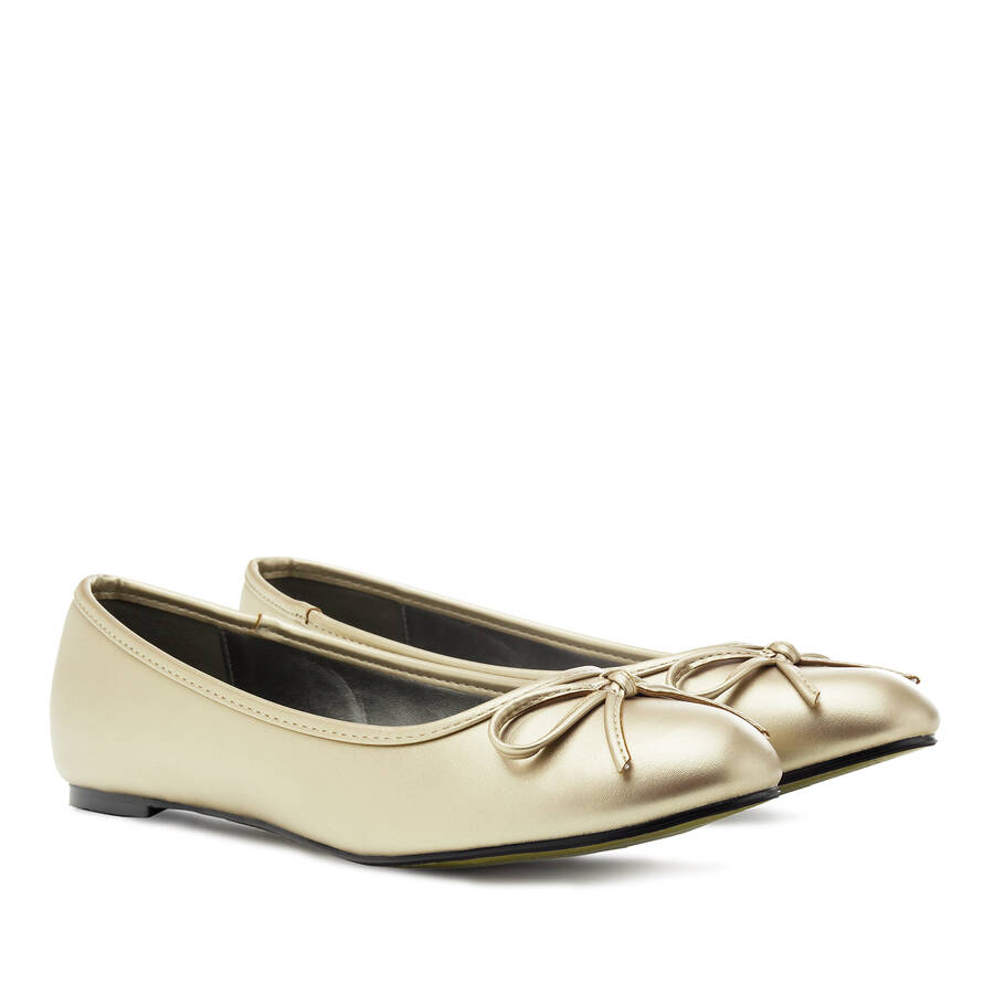 Classic Big Flat Ballerinas in Golden Soft 