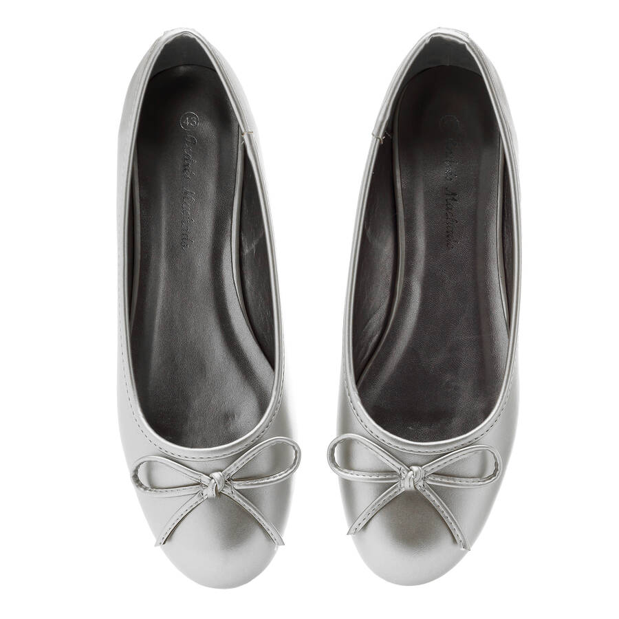 Classic Big Flat Ballerinas in Silver Soft 