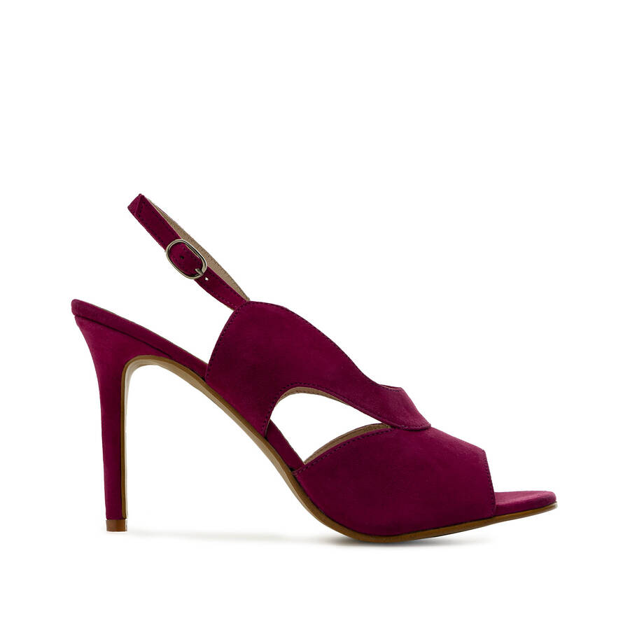 Slingback Sandals in Fuchsia Suede Leather 