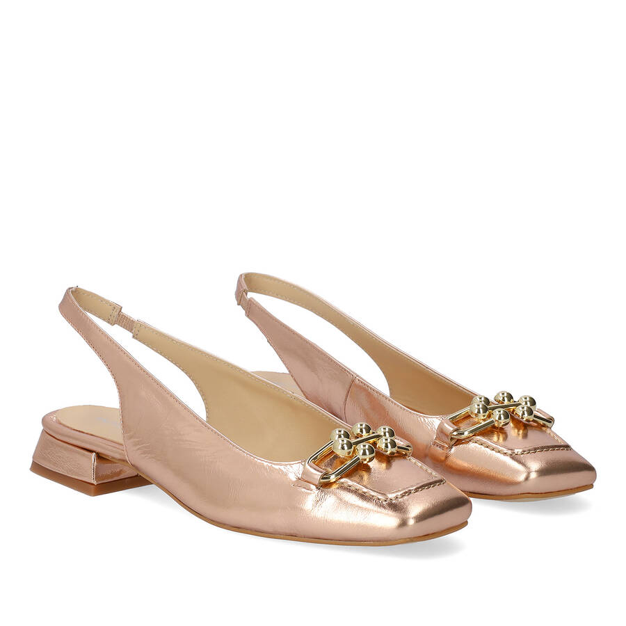 Flat slingback loafer in pink leather 